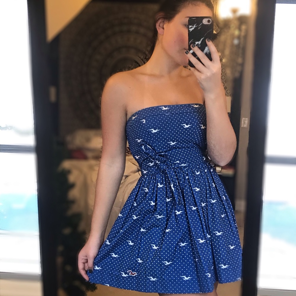 Hollister Co. Blue Strapless Dress